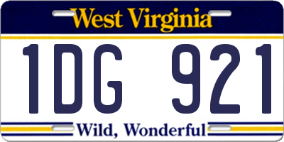 WV license plate 1DG921