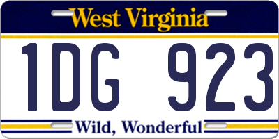 WV license plate 1DG923