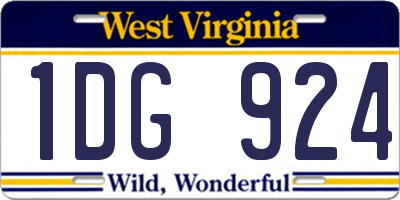 WV license plate 1DG924