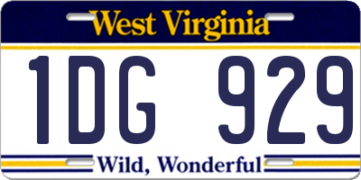 WV license plate 1DG929