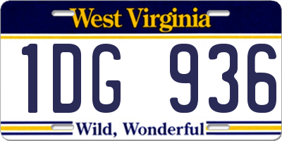 WV license plate 1DG936