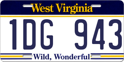 WV license plate 1DG943