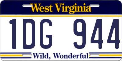 WV license plate 1DG944