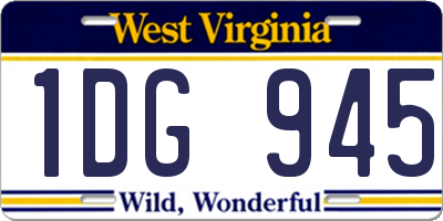 WV license plate 1DG945