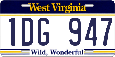 WV license plate 1DG947
