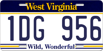 WV license plate 1DG956