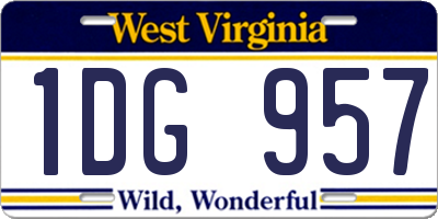 WV license plate 1DG957