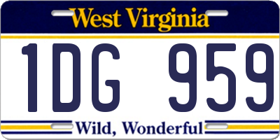 WV license plate 1DG959