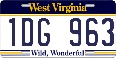 WV license plate 1DG963