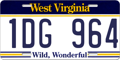 WV license plate 1DG964