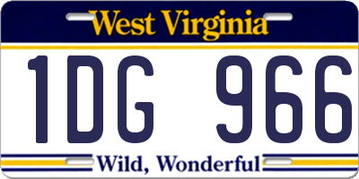 WV license plate 1DG966