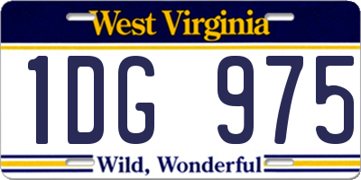WV license plate 1DG975