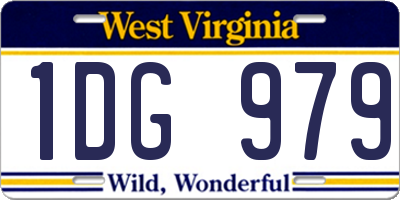 WV license plate 1DG979