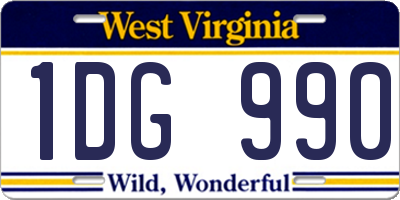 WV license plate 1DG990