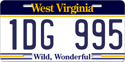 WV license plate 1DG995