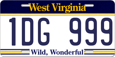 WV license plate 1DG999