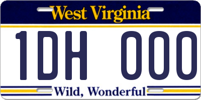 WV license plate 1DH000