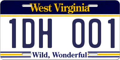 WV license plate 1DH001