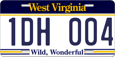 WV license plate 1DH004