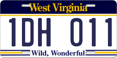 WV license plate 1DH011
