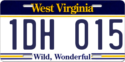 WV license plate 1DH015