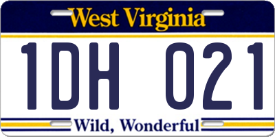 WV license plate 1DH021
