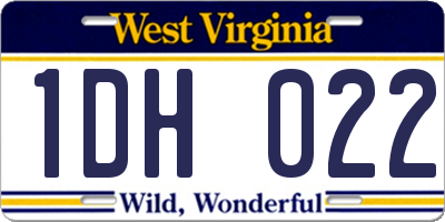 WV license plate 1DH022