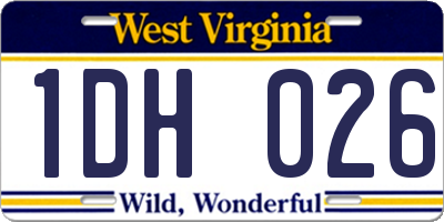 WV license plate 1DH026