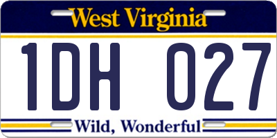 WV license plate 1DH027