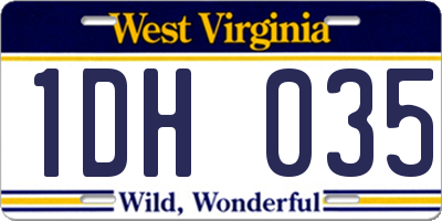 WV license plate 1DH035
