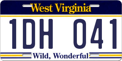 WV license plate 1DH041