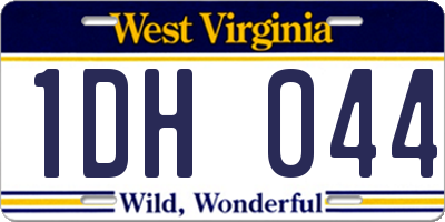 WV license plate 1DH044