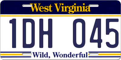 WV license plate 1DH045