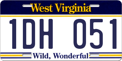 WV license plate 1DH051