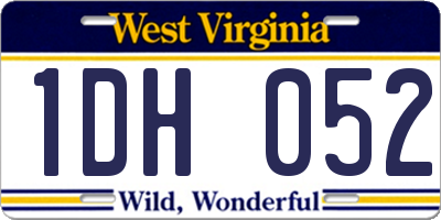 WV license plate 1DH052