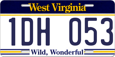 WV license plate 1DH053