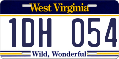 WV license plate 1DH054