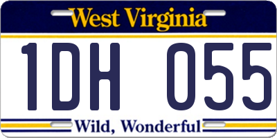 WV license plate 1DH055