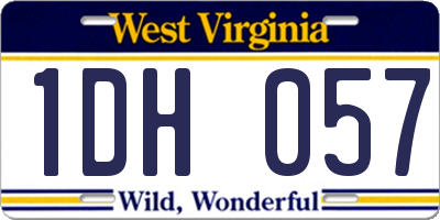 WV license plate 1DH057