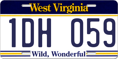WV license plate 1DH059