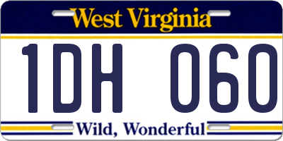 WV license plate 1DH060