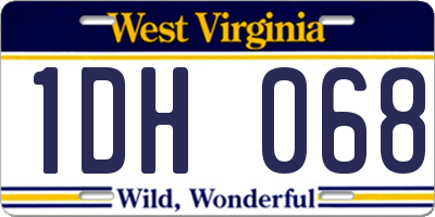 WV license plate 1DH068