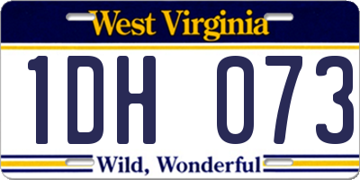 WV license plate 1DH073