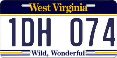 WV license plate 1DH074