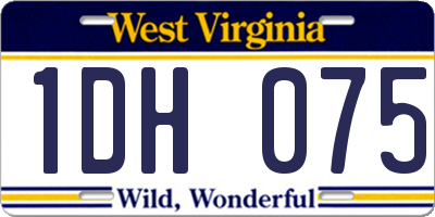 WV license plate 1DH075