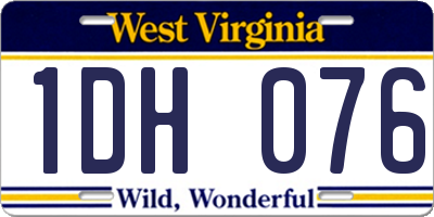 WV license plate 1DH076