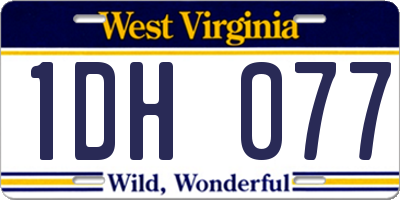 WV license plate 1DH077