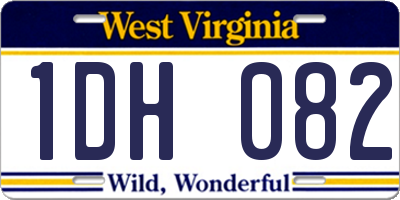 WV license plate 1DH082