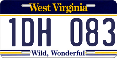 WV license plate 1DH083