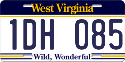 WV license plate 1DH085
